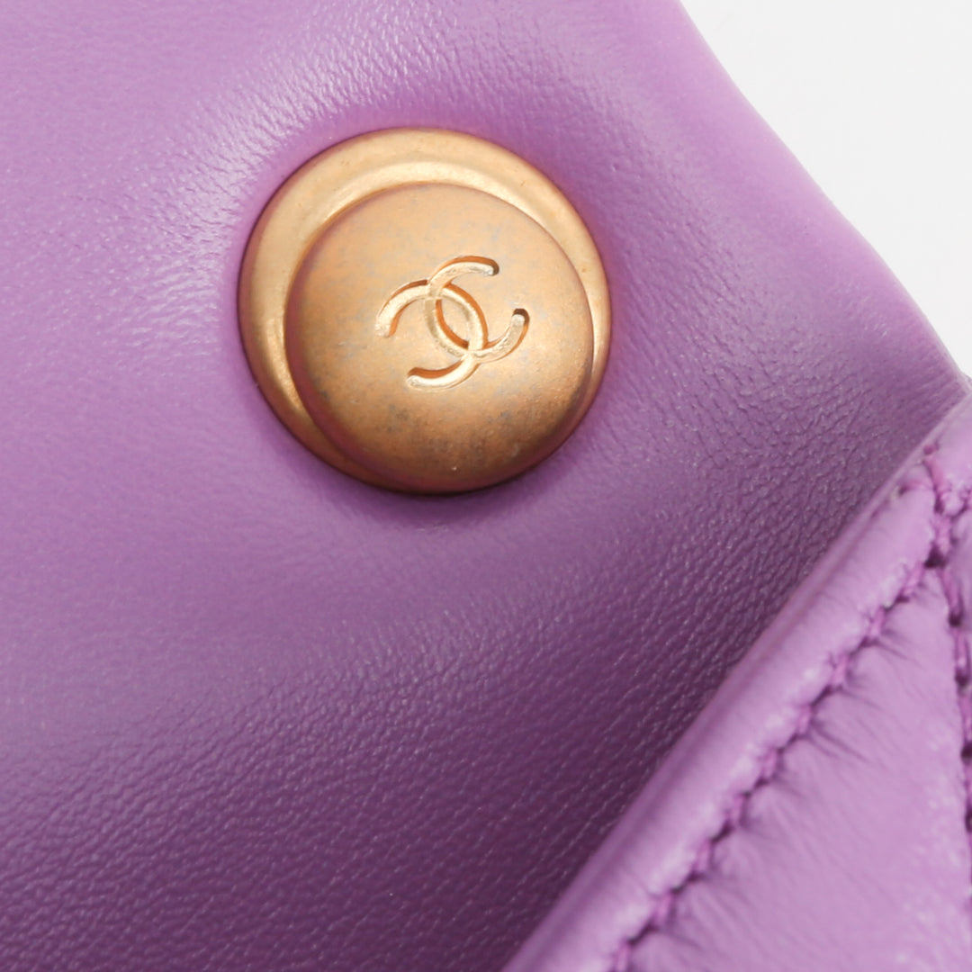 Bolsa de colgajo de cadena de caramelo de Chanel - Purple