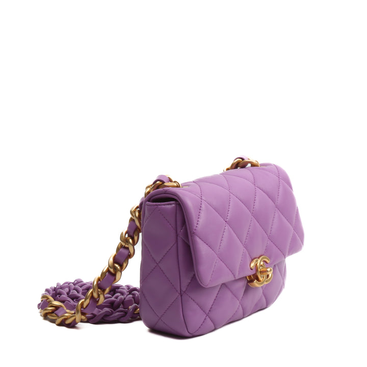 Bolsa de colgajo de cadena de caramelo de Chanel - Purple