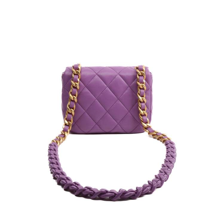 Bolsa de colgajo de cadena de caramelo de Chanel - Purple