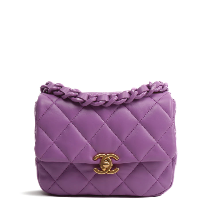 Bolsa de colgajo de cadena de caramelo de Chanel - Purple