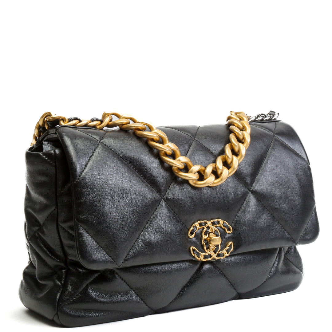 Bolsa de colgajo Chanel 19 - Negro