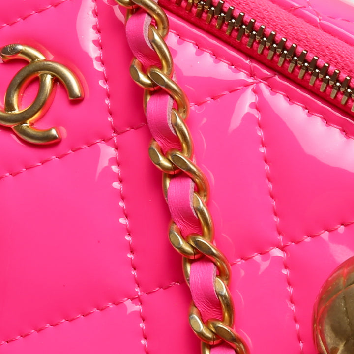 Chanel Patent Crush Vanity con cadena - Neon Pink