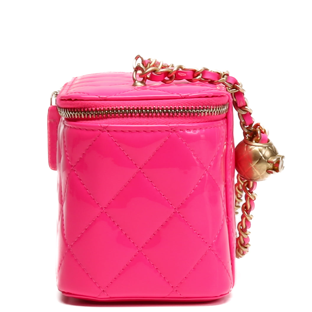 Chanel Patent Crush Vanity con cadena - Neon Pink