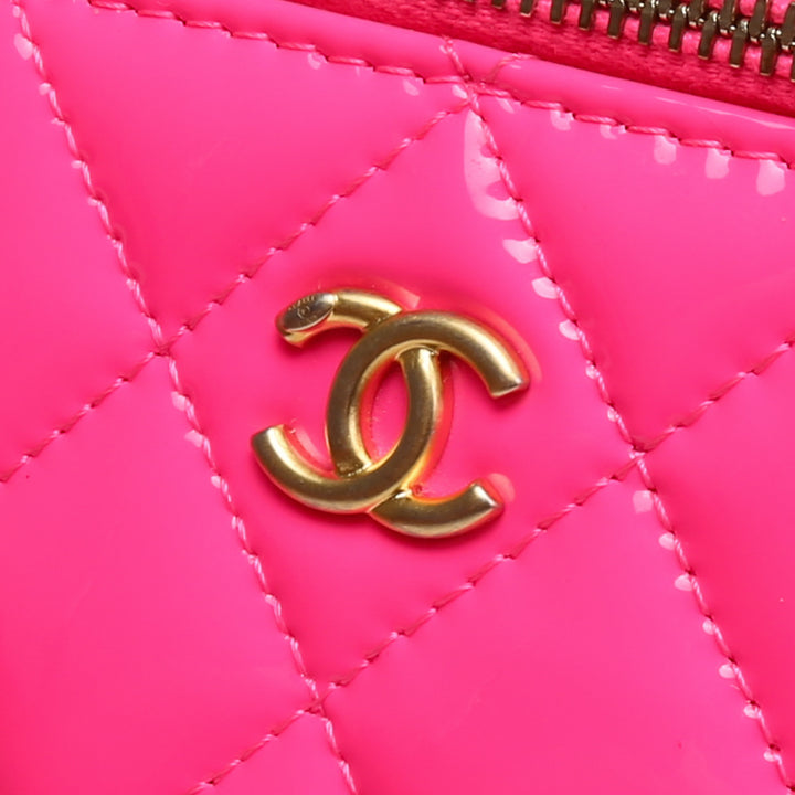 Chanel Patent Crush Vanity con cadena - Neon Pink