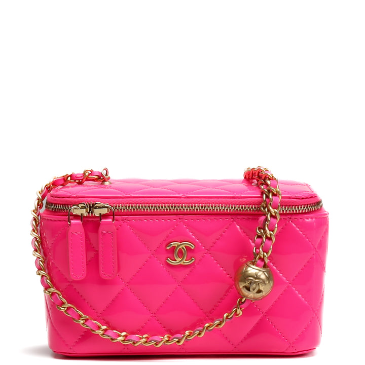 Chanel Patent Crush Vanity con cadena - Neon Pink