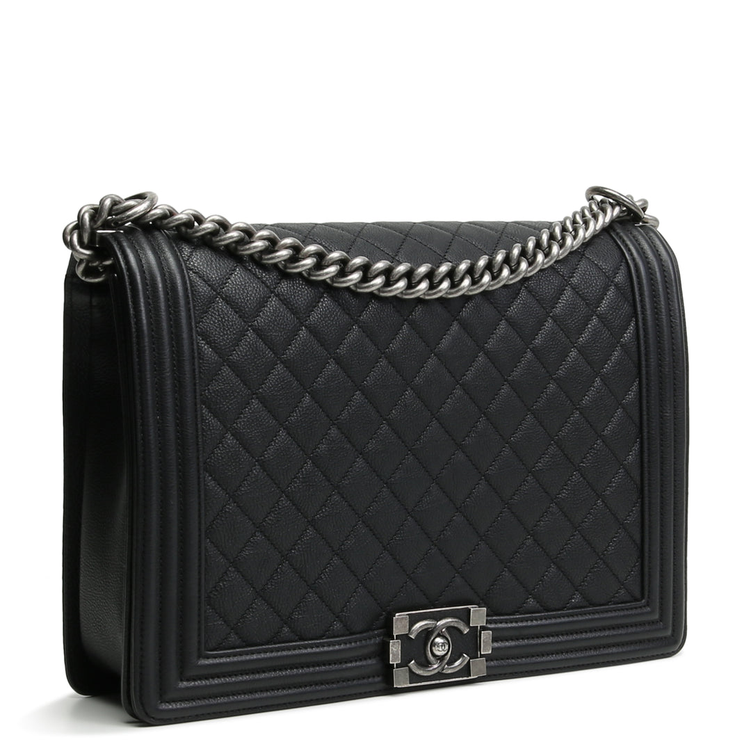 Bolsa de chico dúo grande de Chanel acolchado - negro