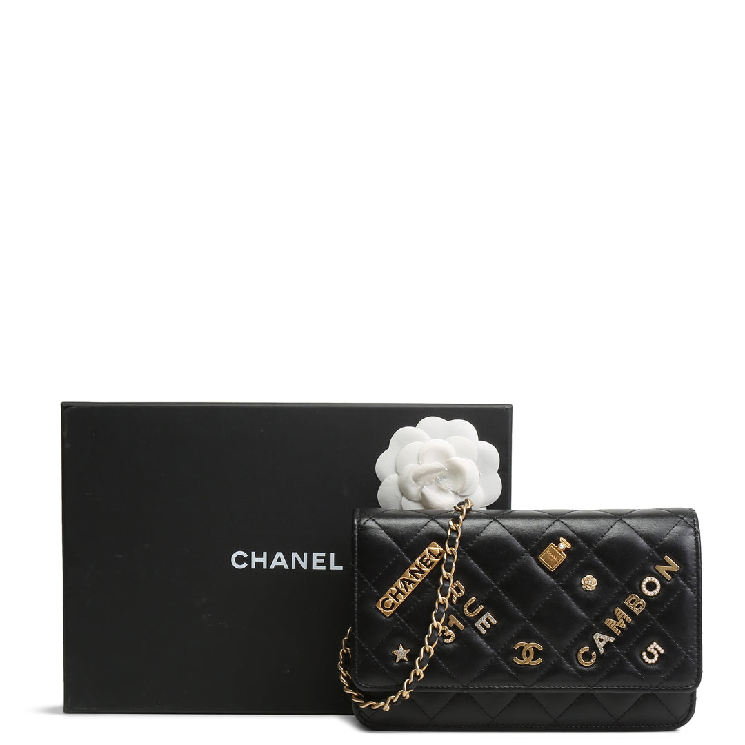 Chanel Lucky Charms Willet on Chain - Black