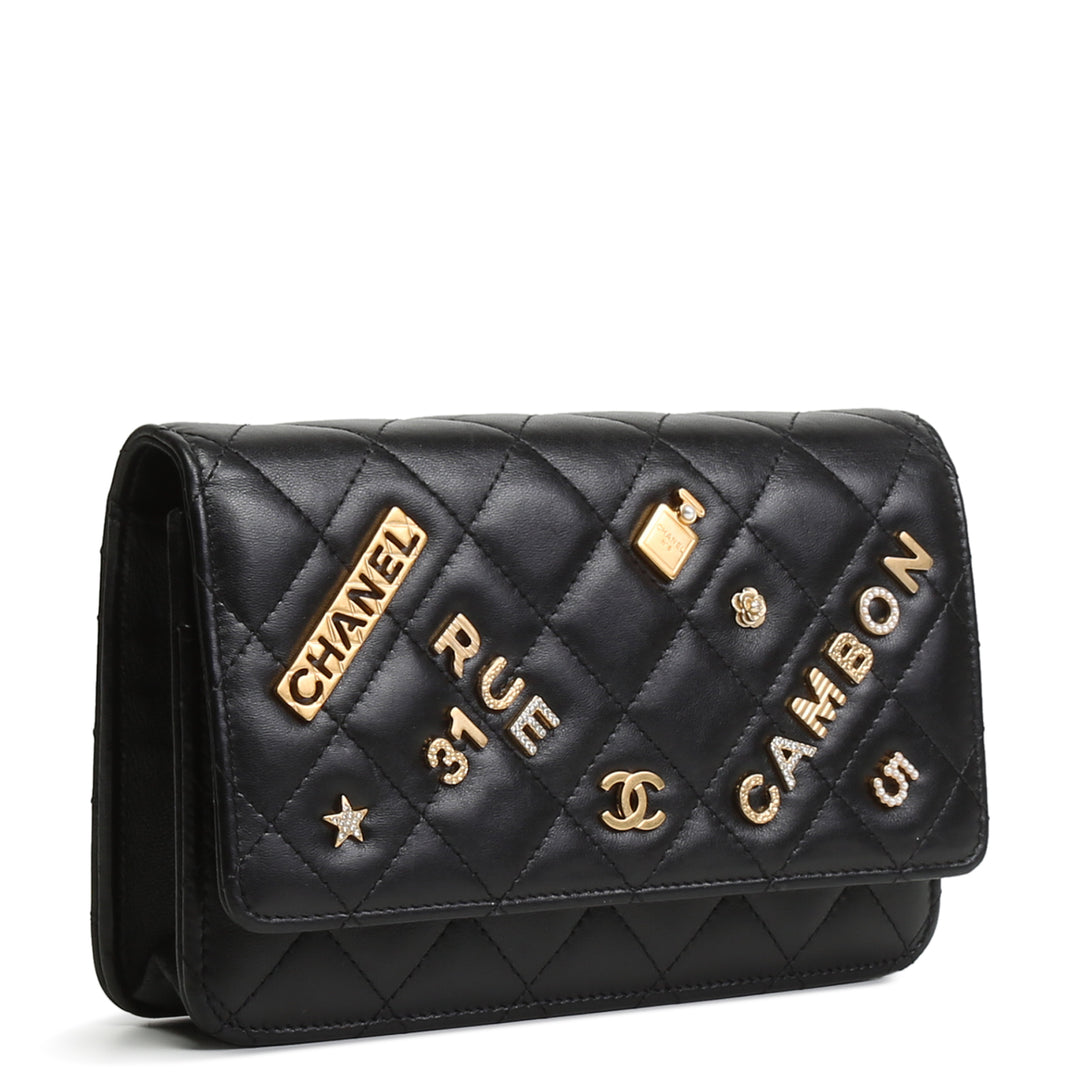 Chanel Lucky Charms Willet on Chain - Black