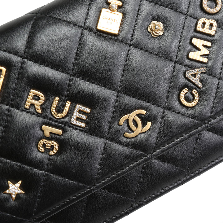 Chanel Lucky Charms Willet on Chain - Black