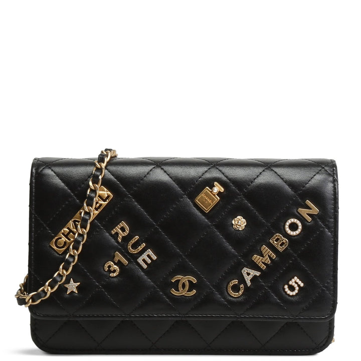 Chanel Lucky Charms Willet on Chain - Black