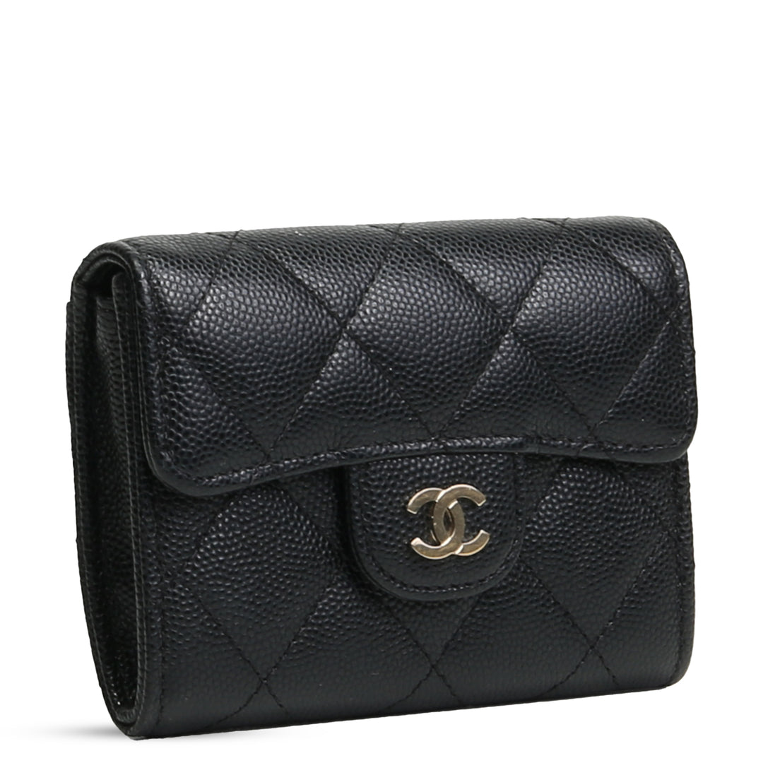 Billetera de titular de la tarjeta de chanel - negro