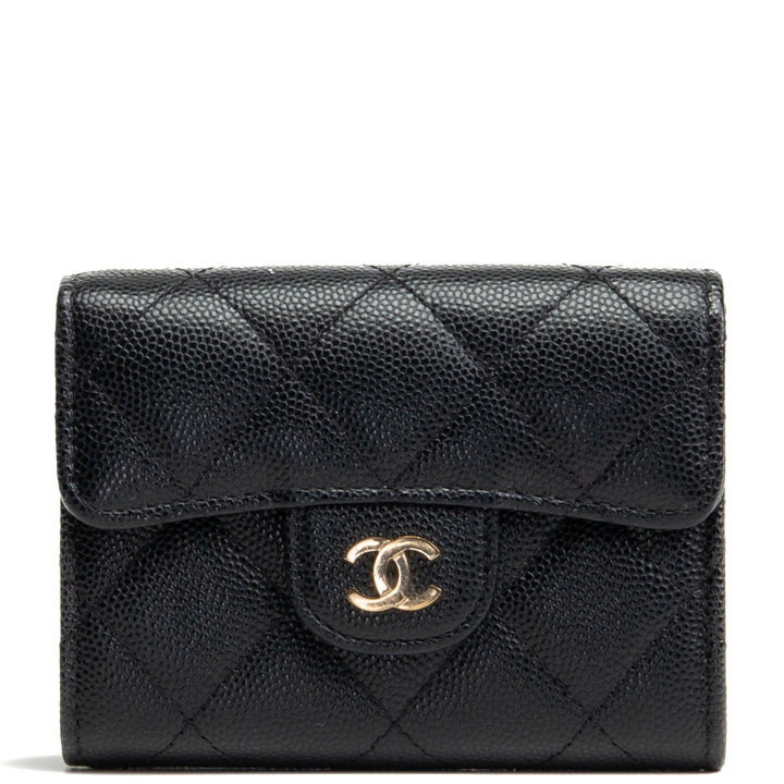 Billetera de titular de la tarjeta de chanel - negro