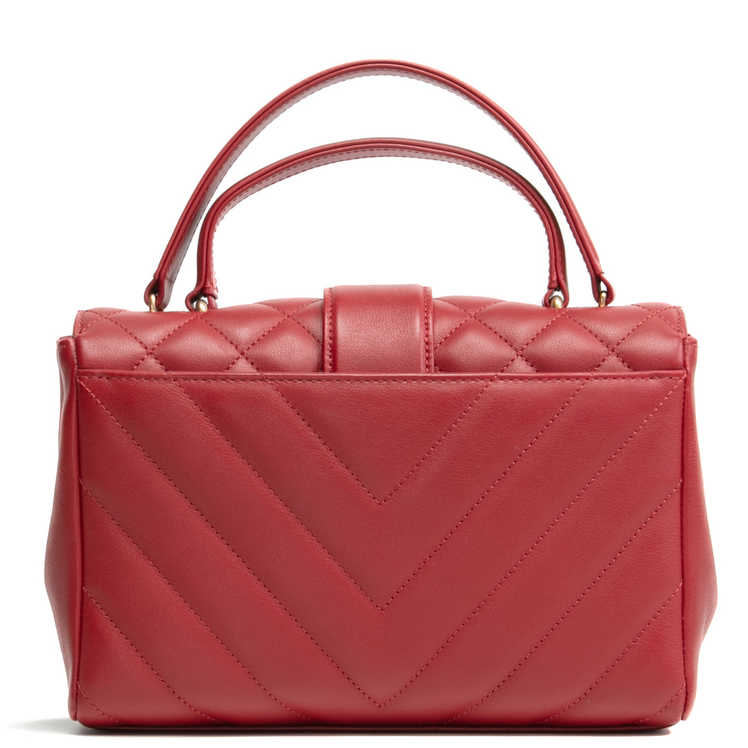 Bolsa de colgajo de mango superior de Chanel en la ciudad - rojo