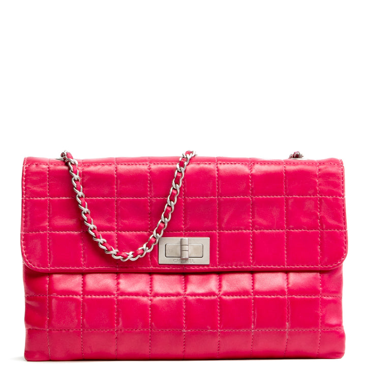 CHANEL Vintage Chocolate Bar Mademoiselle Lock Chain Bag Fuchsia - OUTLET FINAL SALE