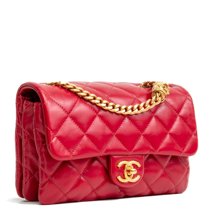 Chanel All Slide Small Fnap Splap - Cherry Red