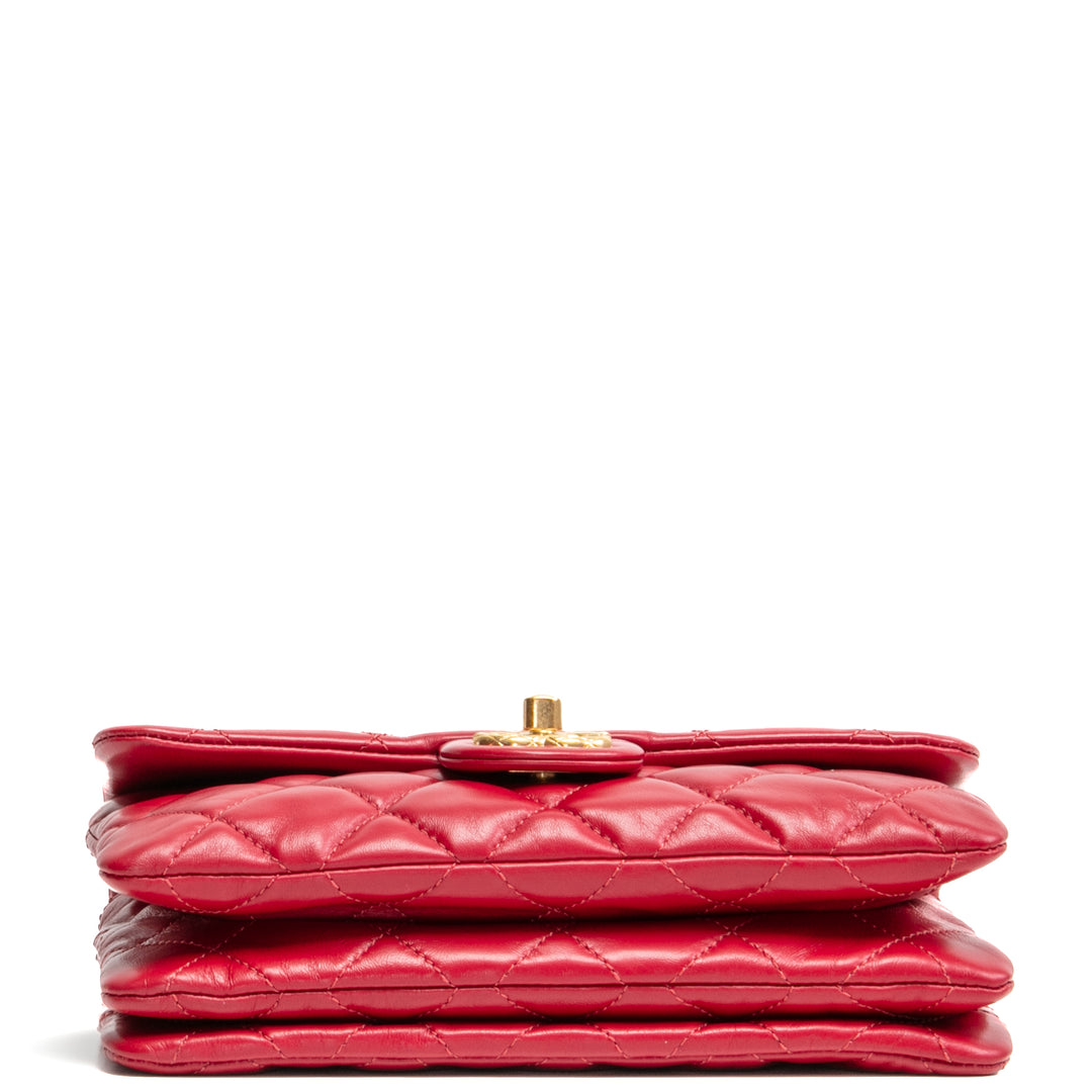 Chanel All Slide Small Fnap Splap - Cherry Red