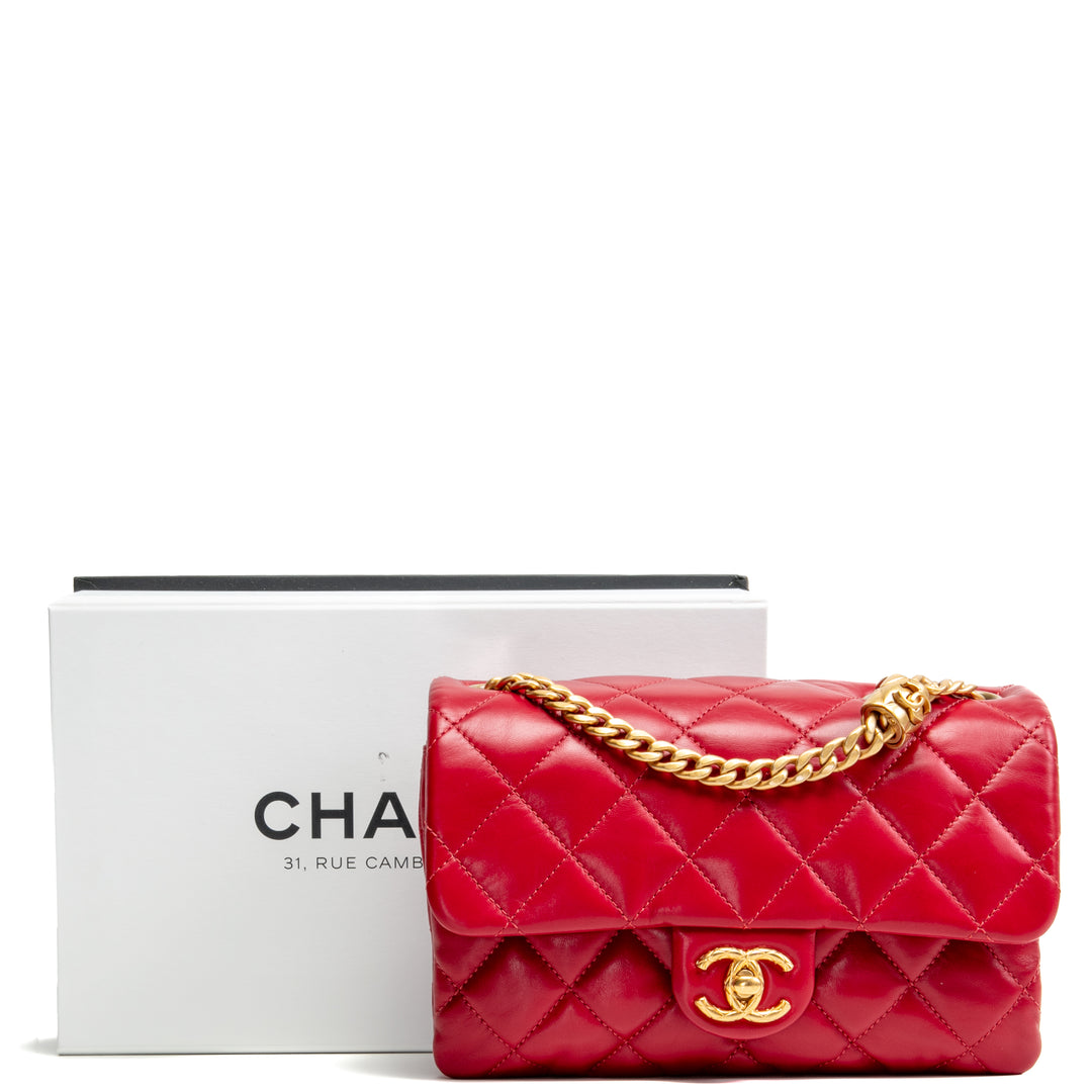 Chanel All Slide Small Fnap Splap - Cherry Red