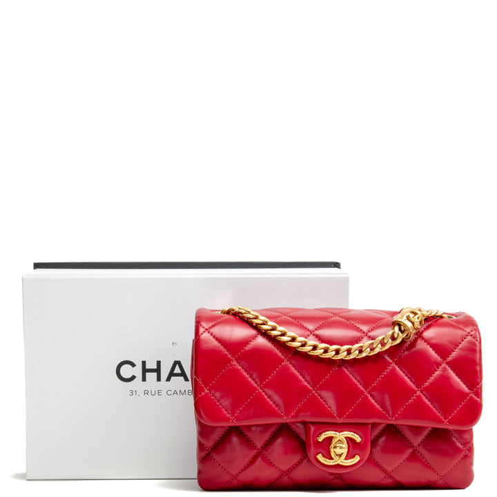 Chanel All Slide Small Fnap Splap - Cherry Red