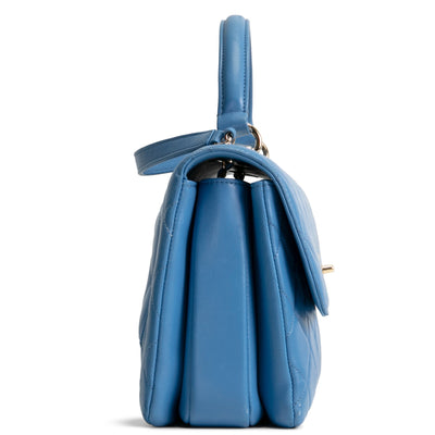 CHANEL Quilted Medium Trendy CC Flap Top Handle Bag - Blue