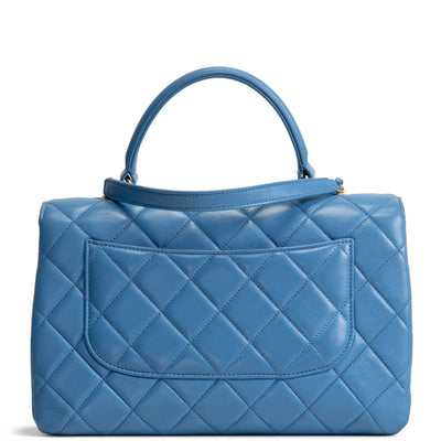 CHANEL Quilted Medium Trendy CC Flap Top Handle Bag - Blue
