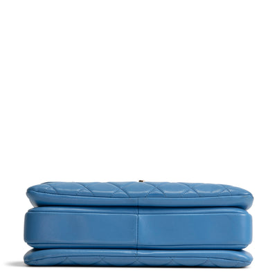 CHANEL Quilted Medium Trendy CC Flap Top Handle Bag - Blue