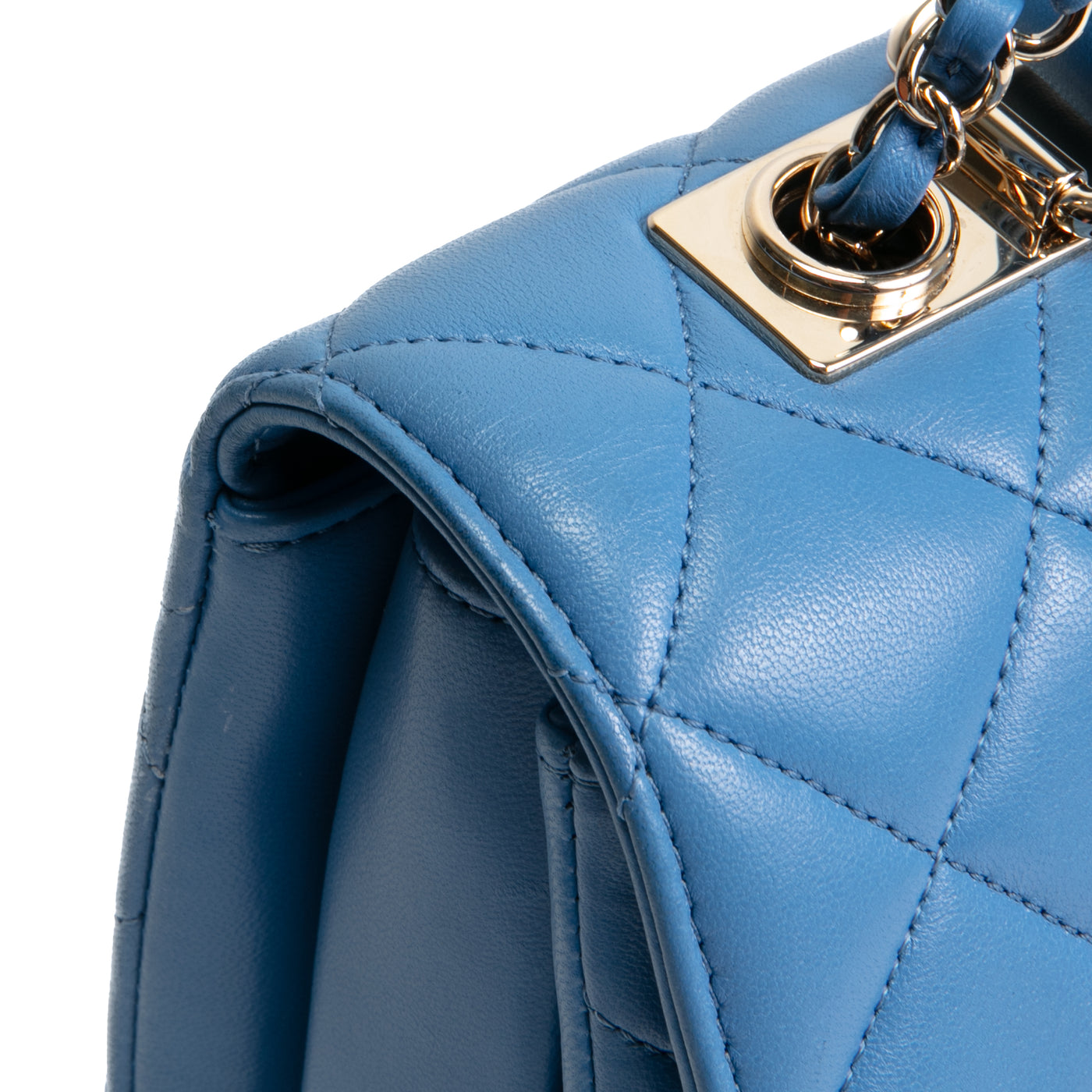 CHANEL Quilted Medium Trendy CC Flap Top Handle Bag - Blue