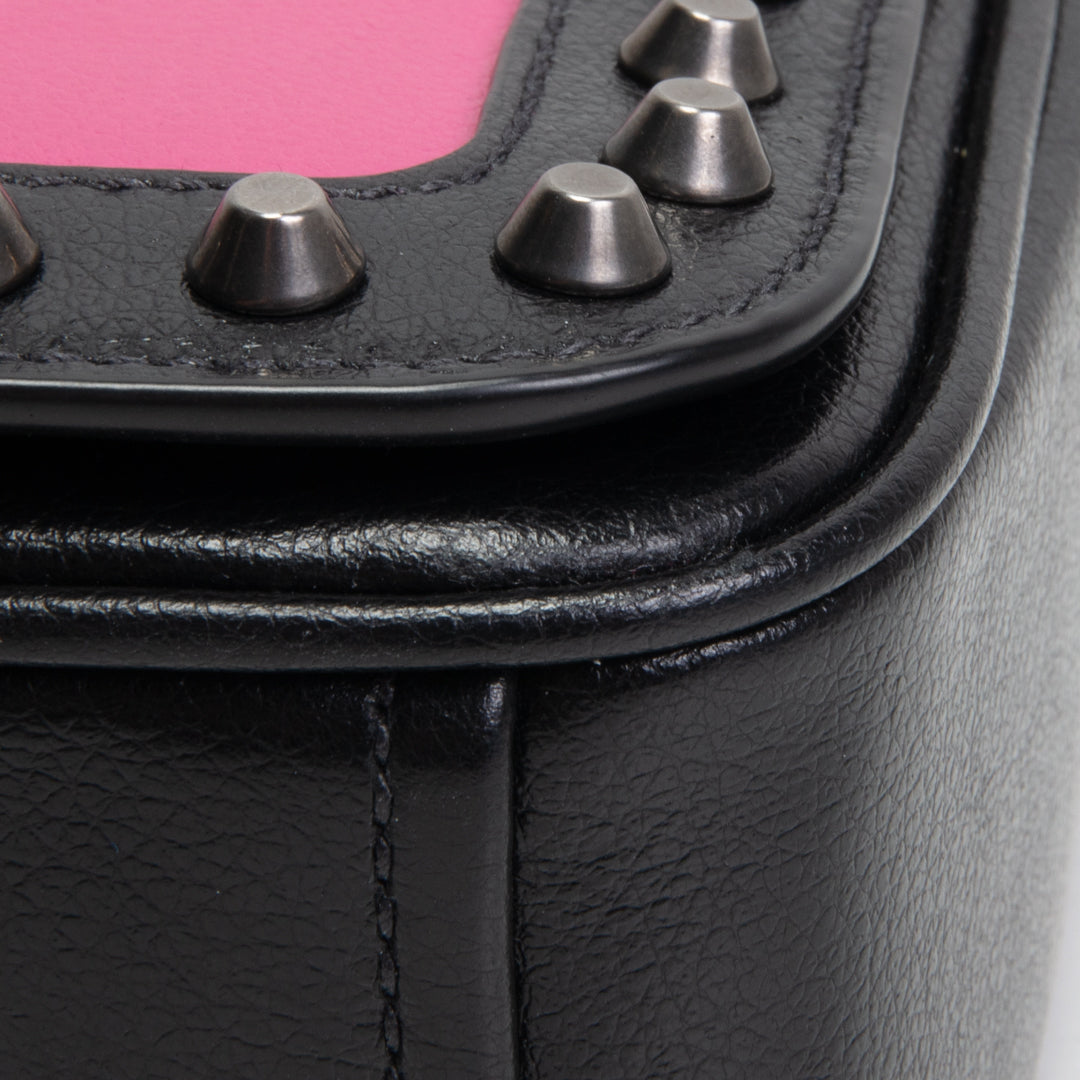 Prada Glace Studded Crossbody - Pink