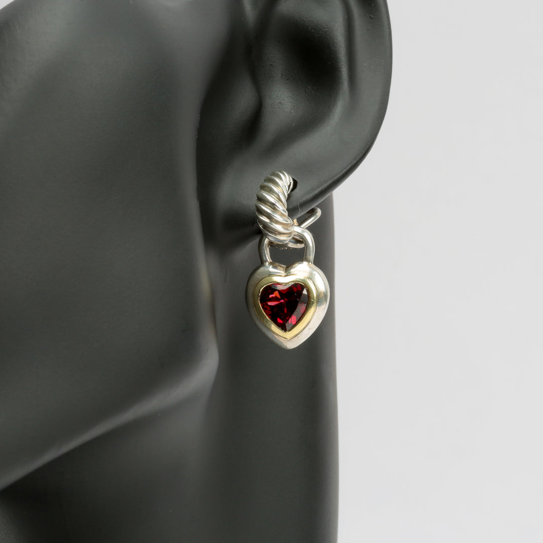 DAVID YURMAN Two Tone Heart Drop Earrings - FINAL SALE