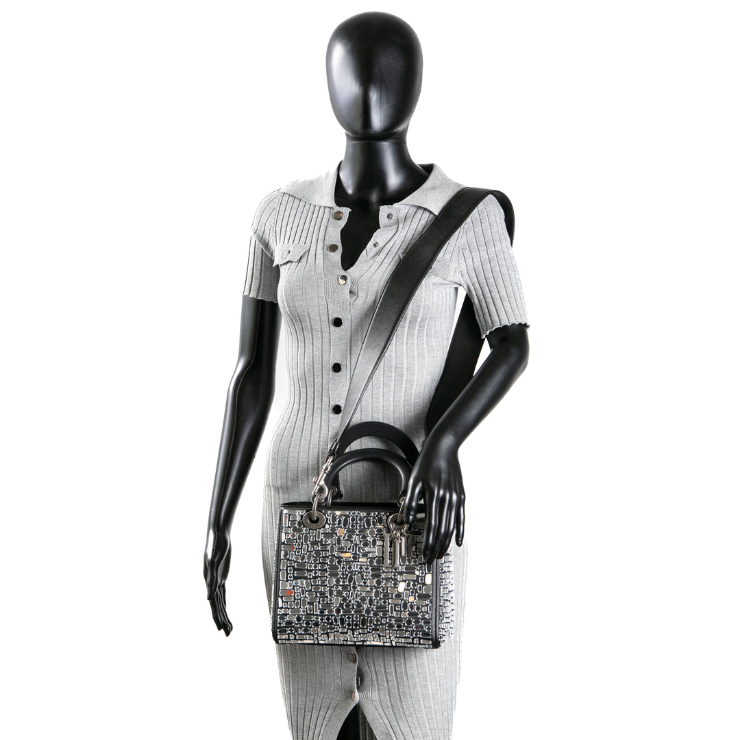 Christian Dior Mosaic de Mirrors Bag Lady Dior - Outlet Black Outlet Venta