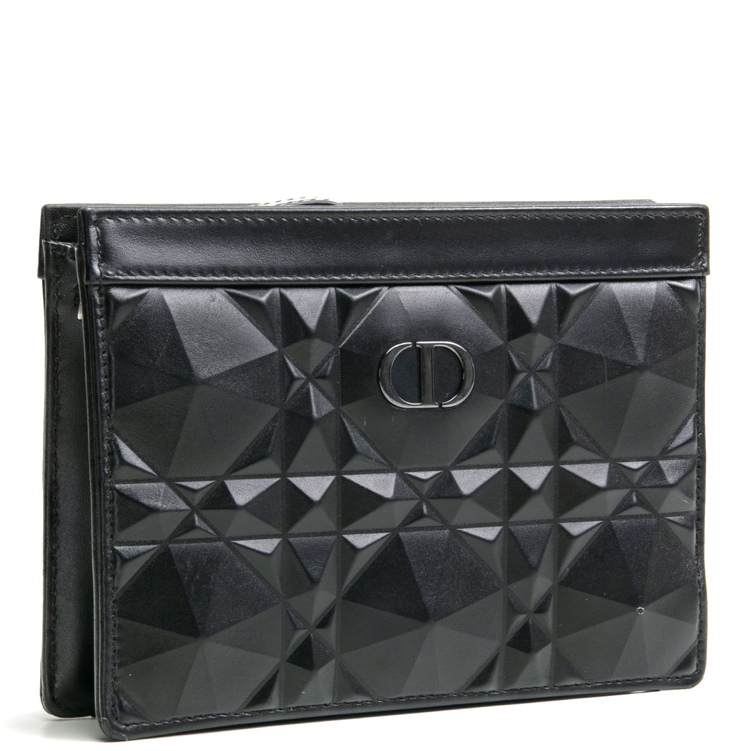 Dior Caro con cremallera con la cadena de diamantes Motif canglaros- Negro