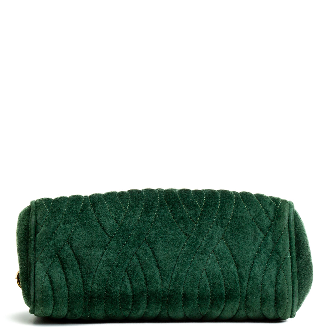 Fendi Vintage Spiral Pasta Suede Mini Bolsa - Verde - Outlet Final Sale