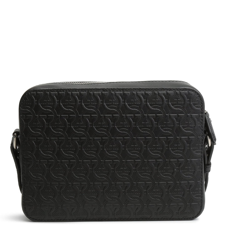 Ferragamo en relieve Gancini Crossbody - Negro