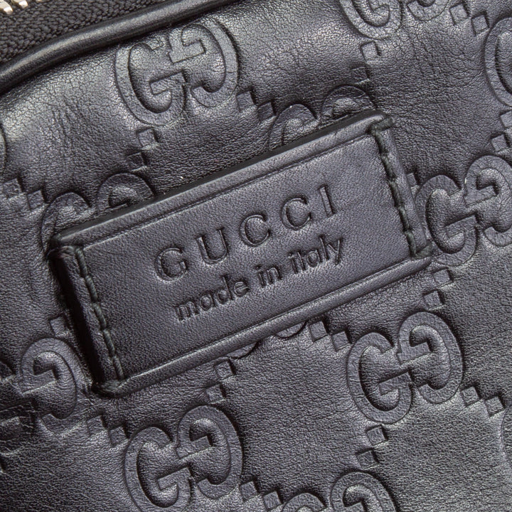 Bolsa de cinturón de bolsillo doble Gucci Signature - Venta final de salida negra