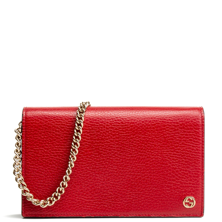 Billetera de Gucci Betty en la cadena - rojo