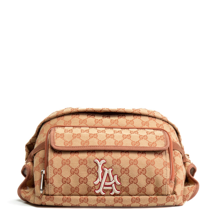 Gucci X MLB GG Canvas La Dodgers Bolsa de cinta convertible