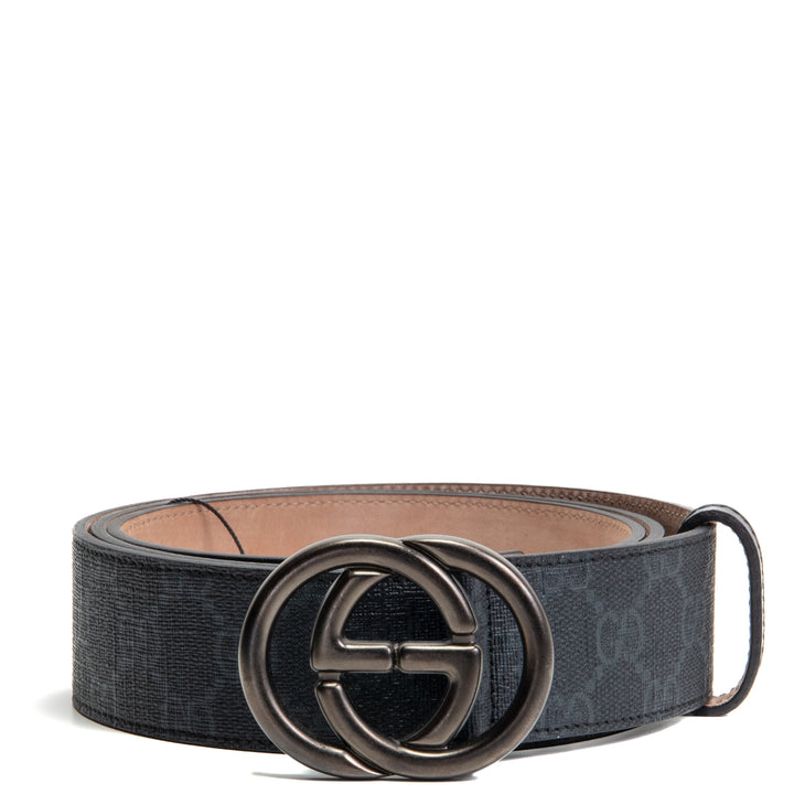 Gucci GG Cinturón de enclavamiento- Negro