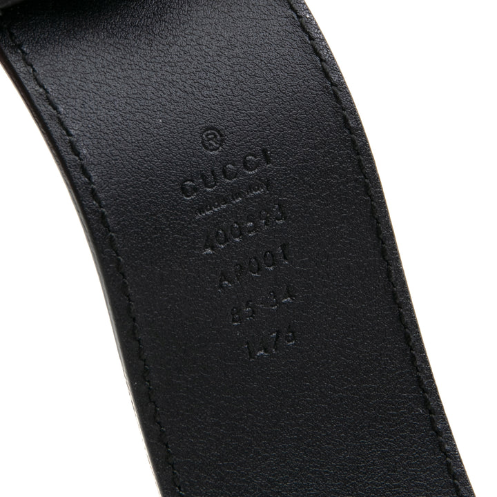 Cinturón de cuero Gucci Marmont GG 85/34 -La venta final de salida negra