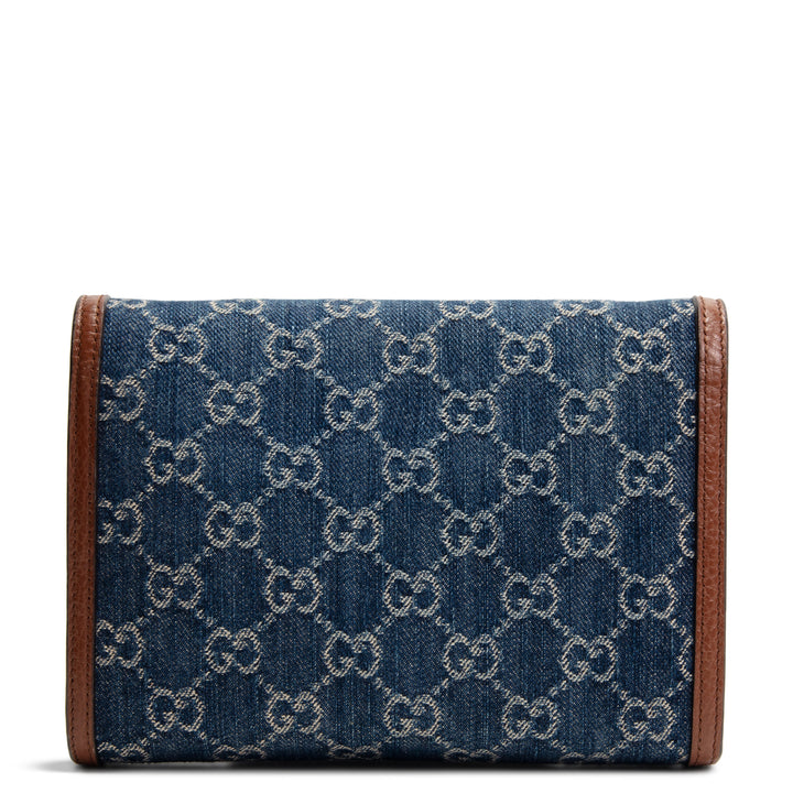 Gucci Dioniso denim billetera de cadena pequeña