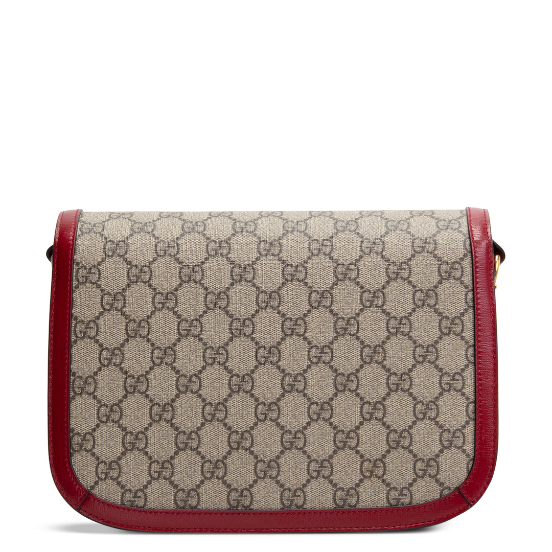 Gucci Horsebit 1955 Bolso de hombro pequeño GG Supreme con rojo