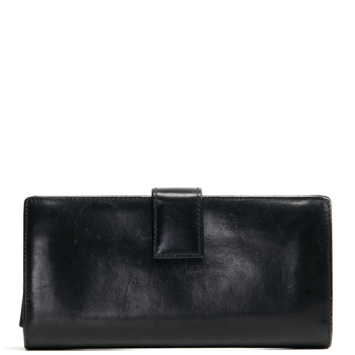 Gucci Vintage Leather Long Wallet Black - Outlet Final Sale