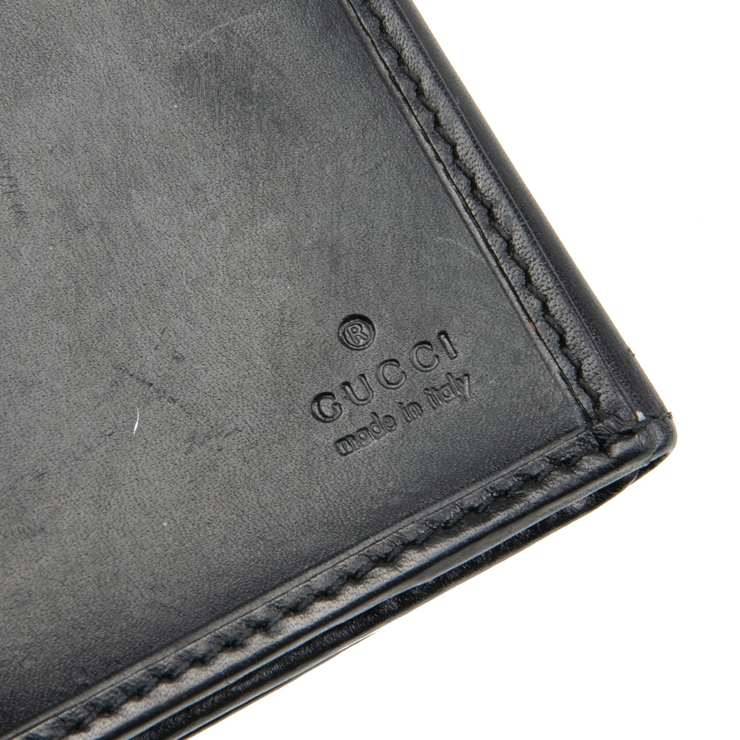 Gucci Vintage Leather Long Wallet Black - Outlet Final Sale