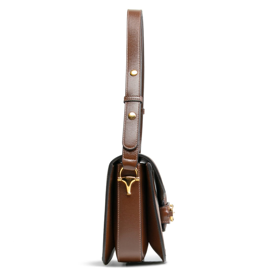 Gucci Horsebit 1955 Bolso de hombro pequeño GG Supreme con marrón