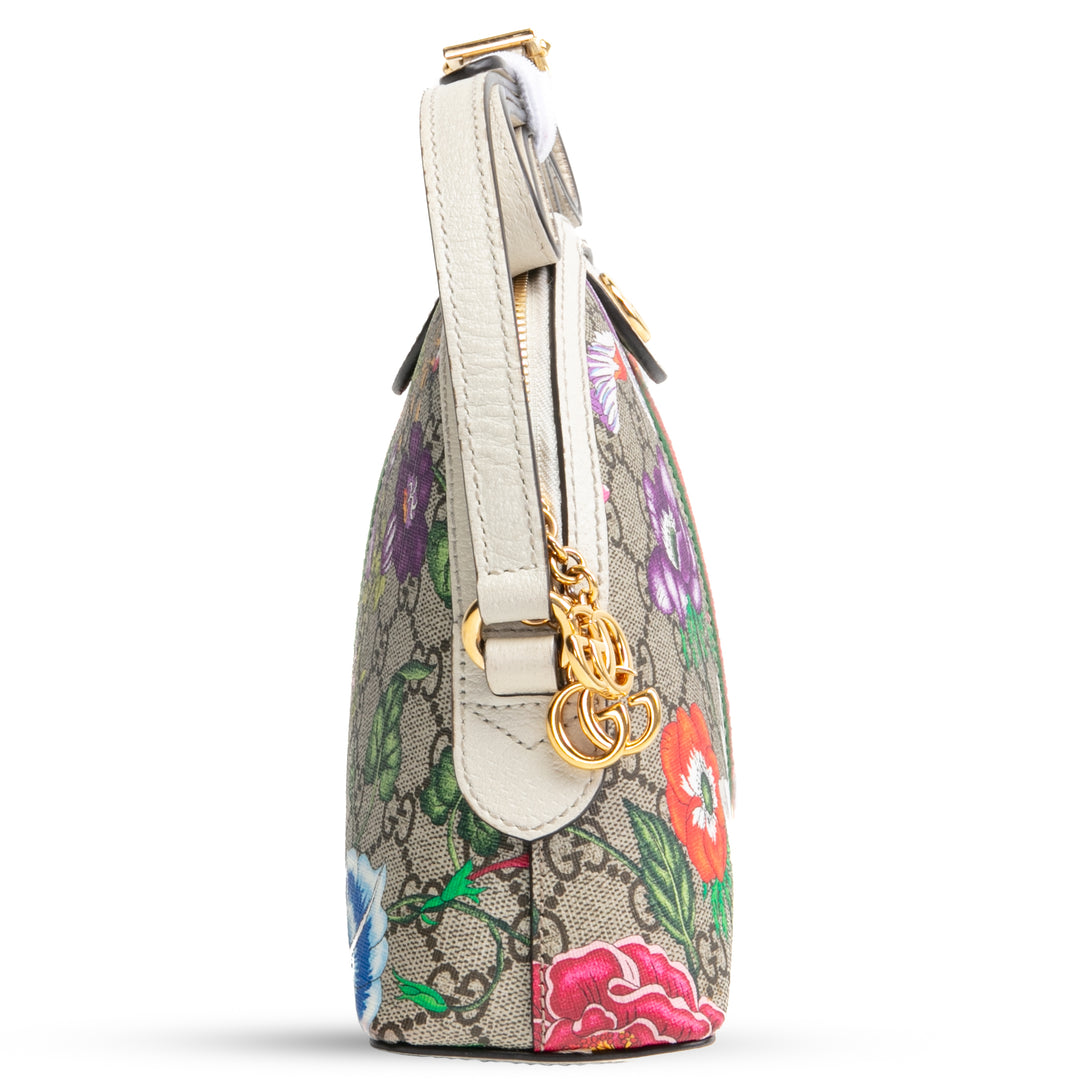 Gucci GG Supreme Flora Ophidia Small Crossbody-White Outlet Final Venta