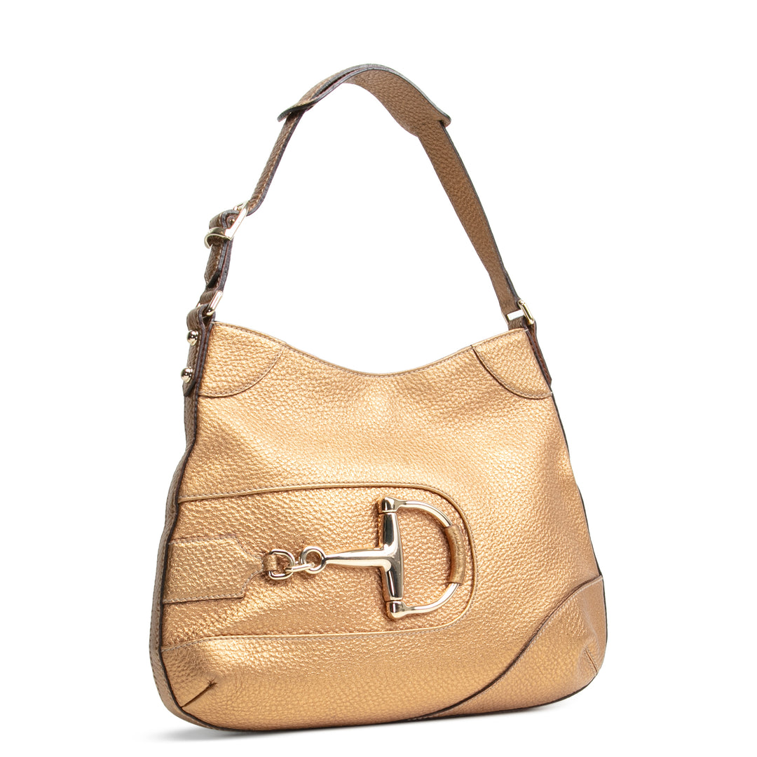 Gucci - Golden Horsebit Hasler Hobo - Cuero