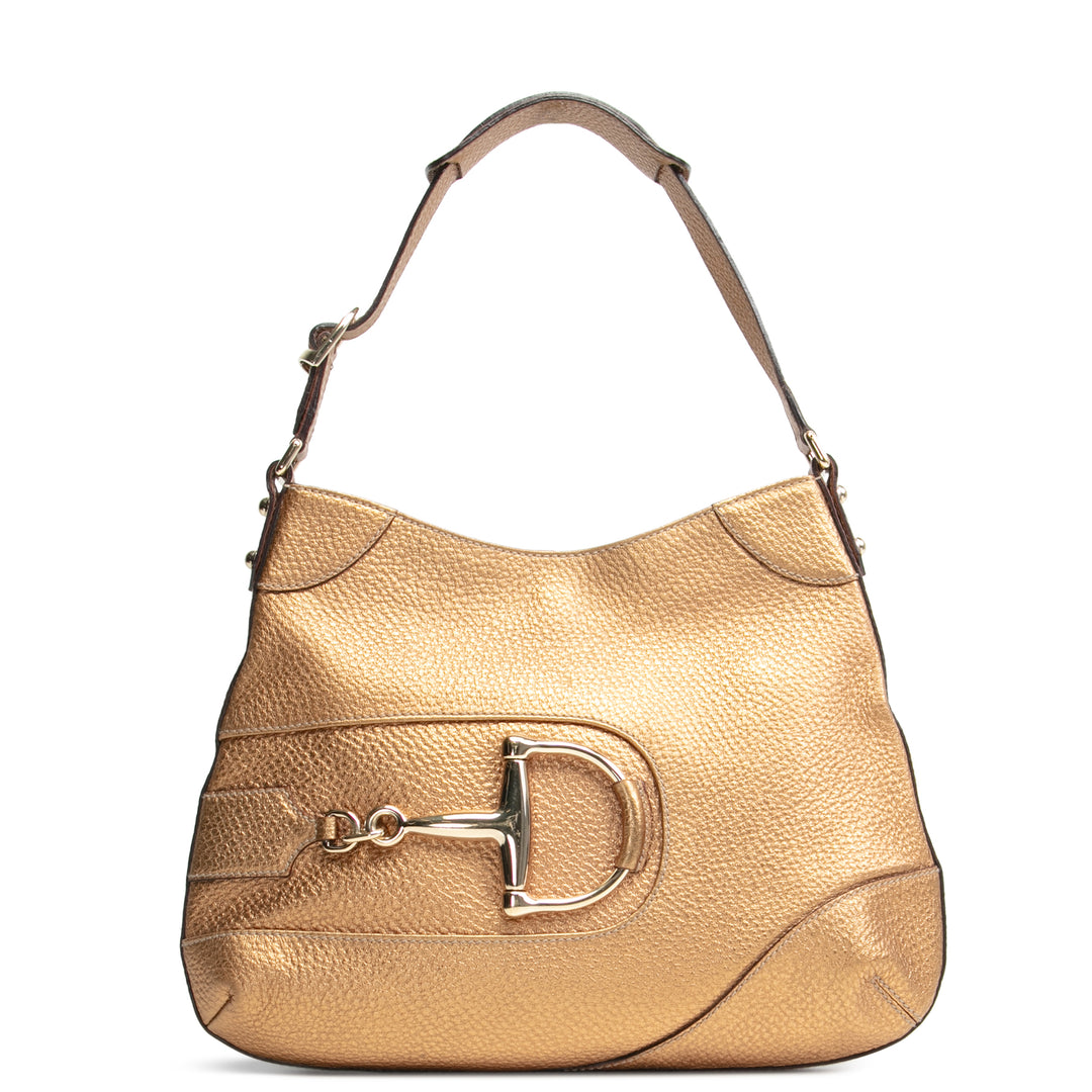 Gucci - Golden Horsebit Hasler Hobo - Cuero