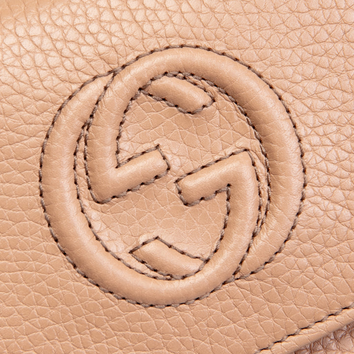 GUCCI Leather Soho Trifold Wallet- Nude OUTLET FINAL SALE