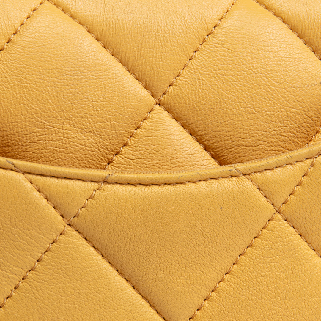 CHANEL Top Handle Flap Bag Mustard Yellow - OUTLET FINAL SALE