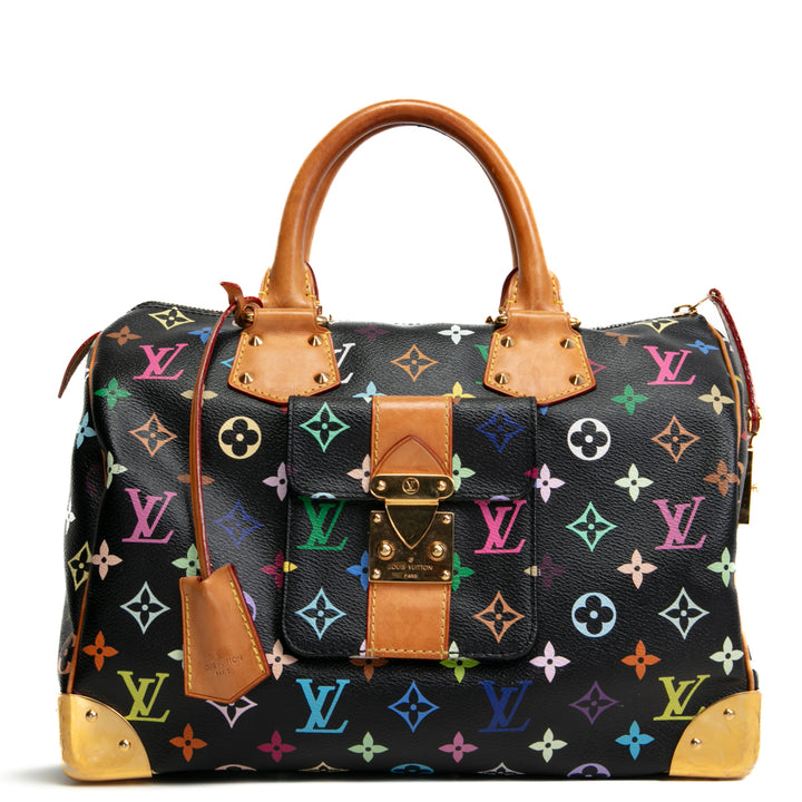 Louis Vuitton x Takashi Murakami Monogram Multicolor Speedy 30- Negro