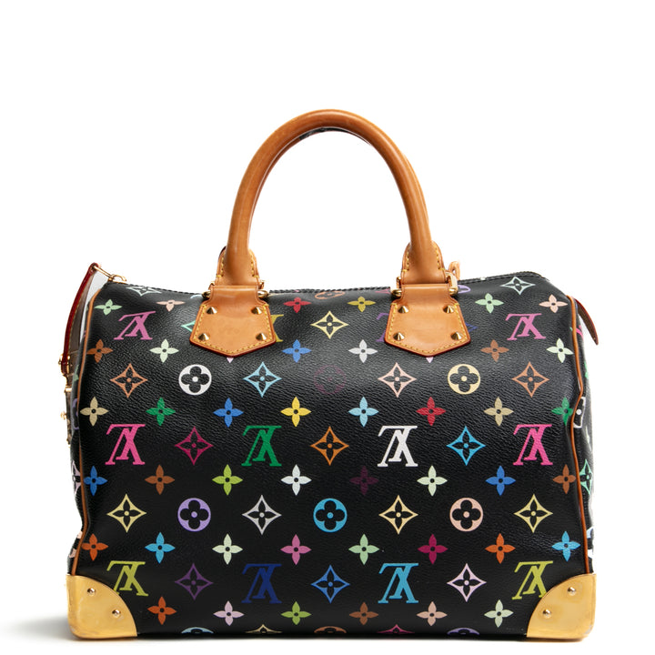 Louis Vuitton x Takashi Murakami Monogram Multicolor Speedy 30- Negro