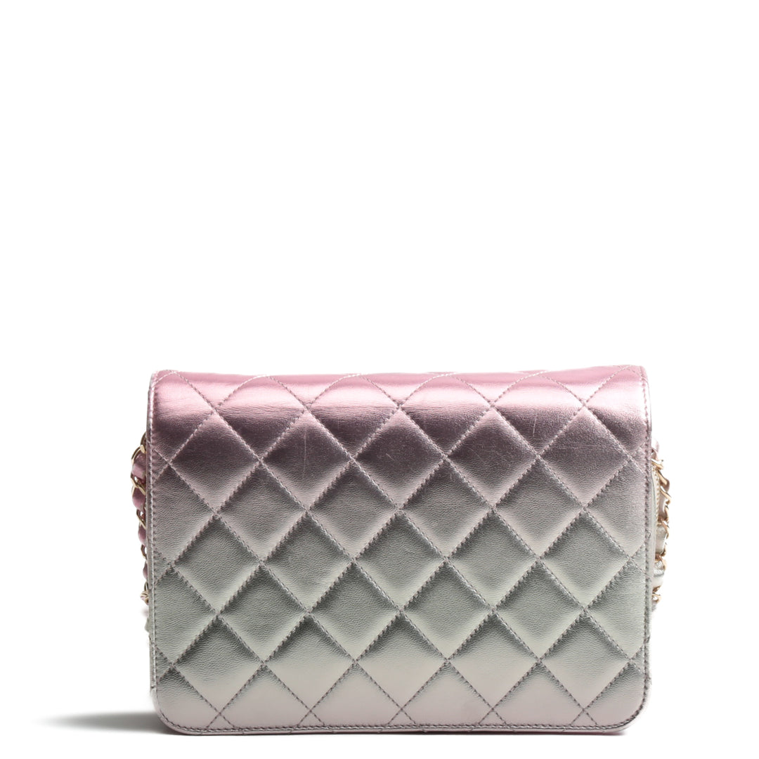 Chanel como una solapa de billetera - Metálico Pink